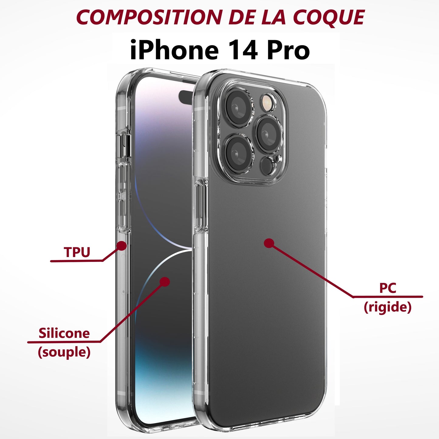 Coque pour iPhone 14 Pro (360°)