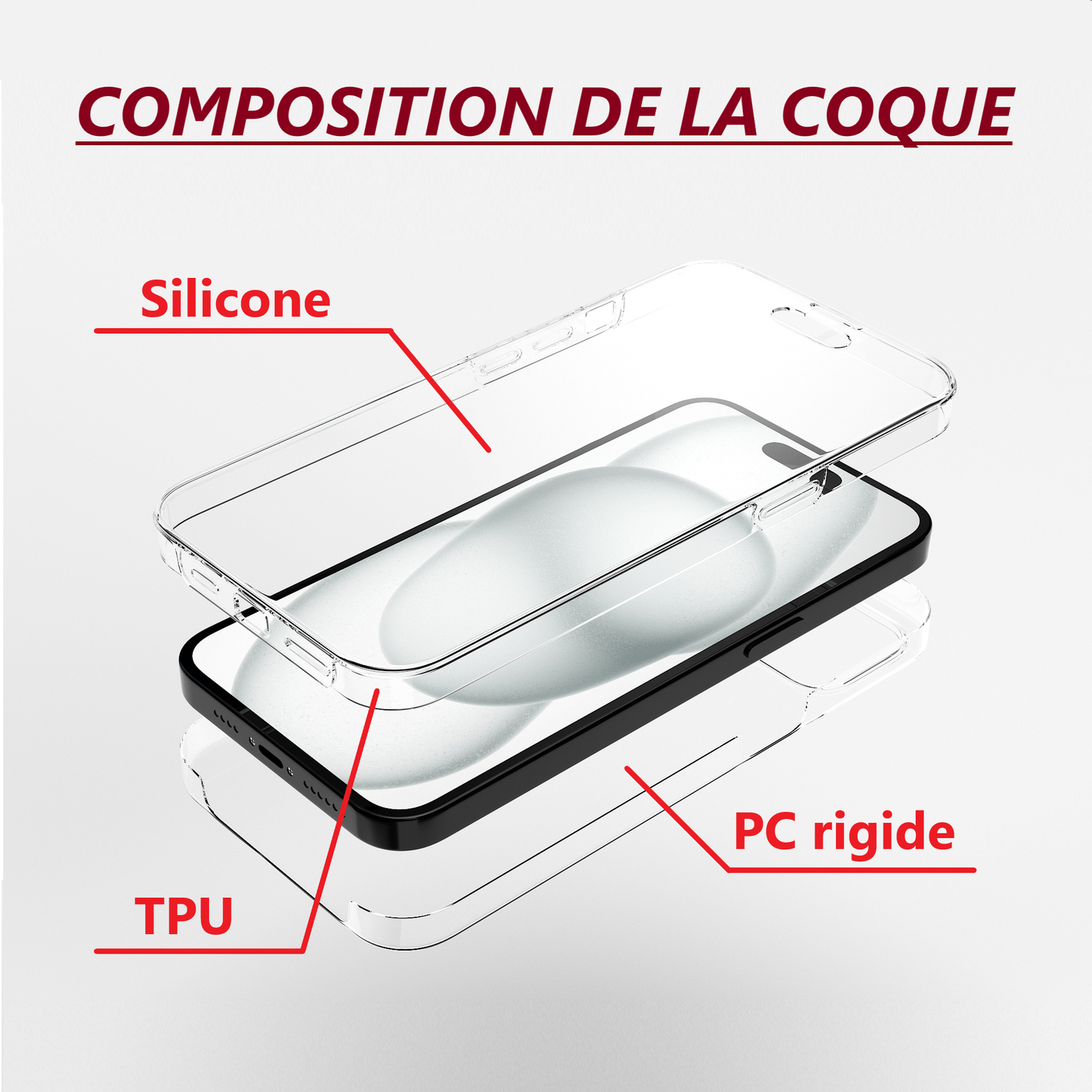Coque pour iPhone 15 (360°)