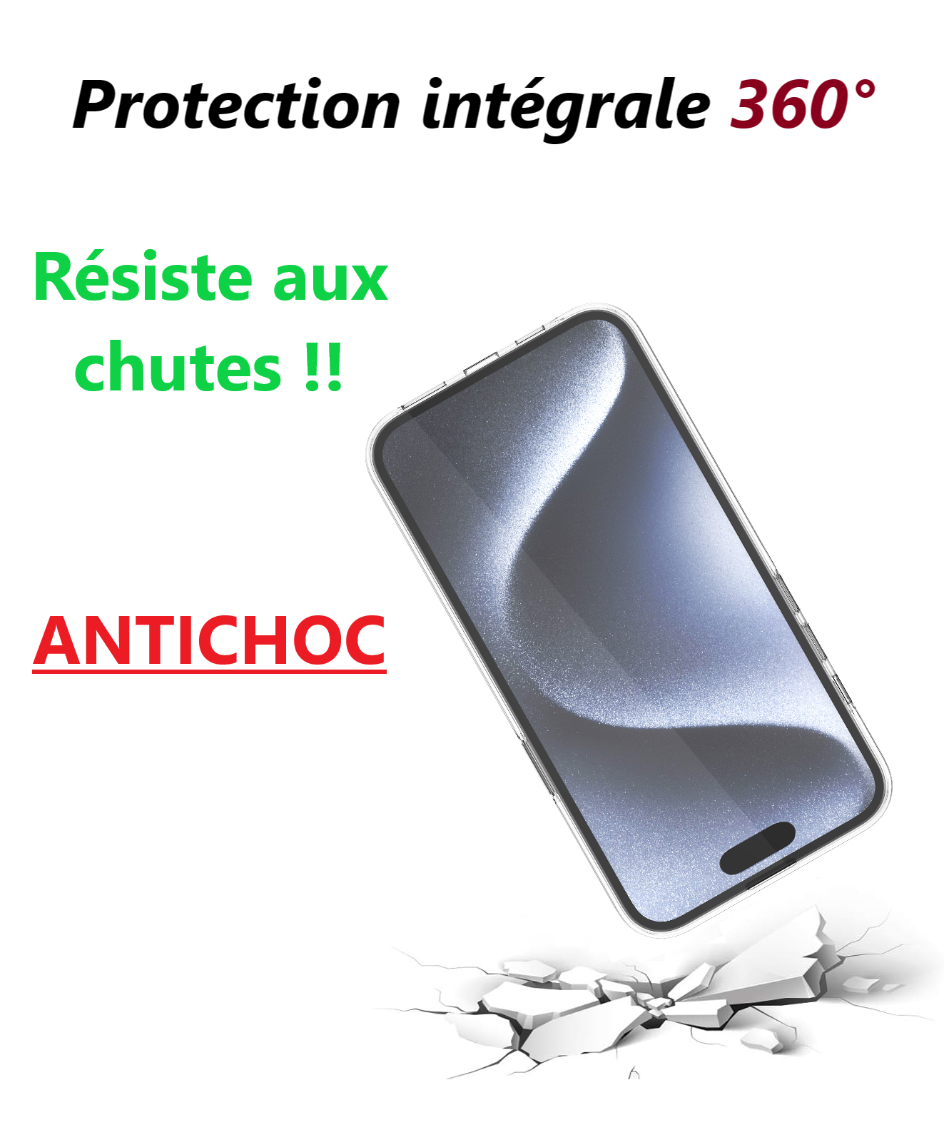 Coque pour iPhone 15 Pro (360°)