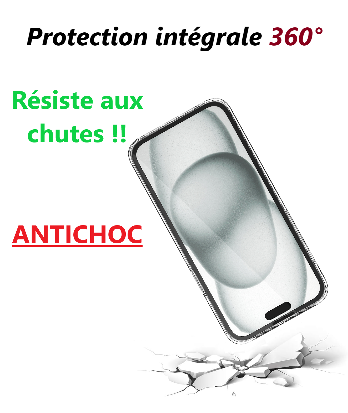 Coque pour iPhone 15 Plus (360°)