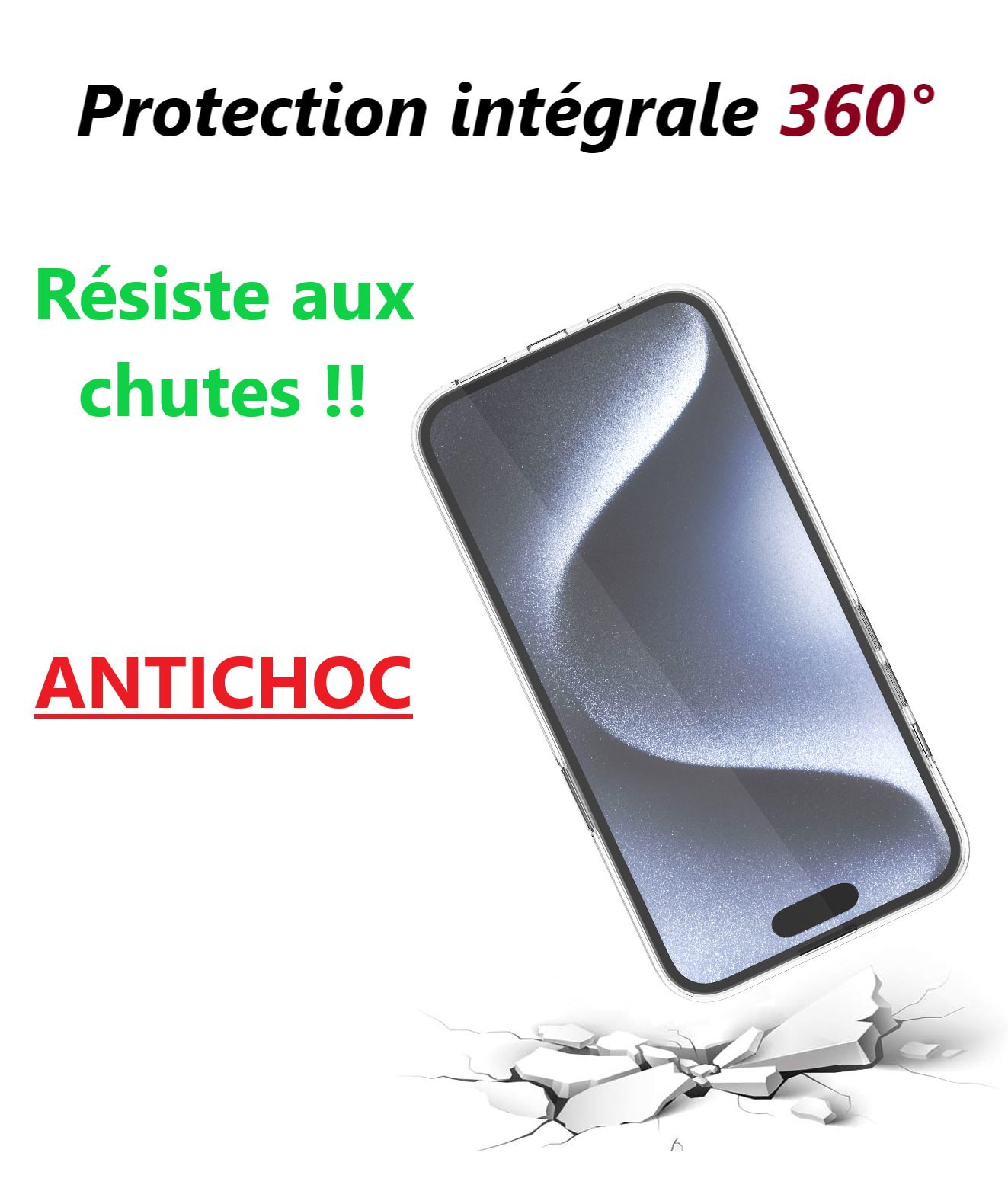Coque pour iPhone 15 Pro Max (360°)