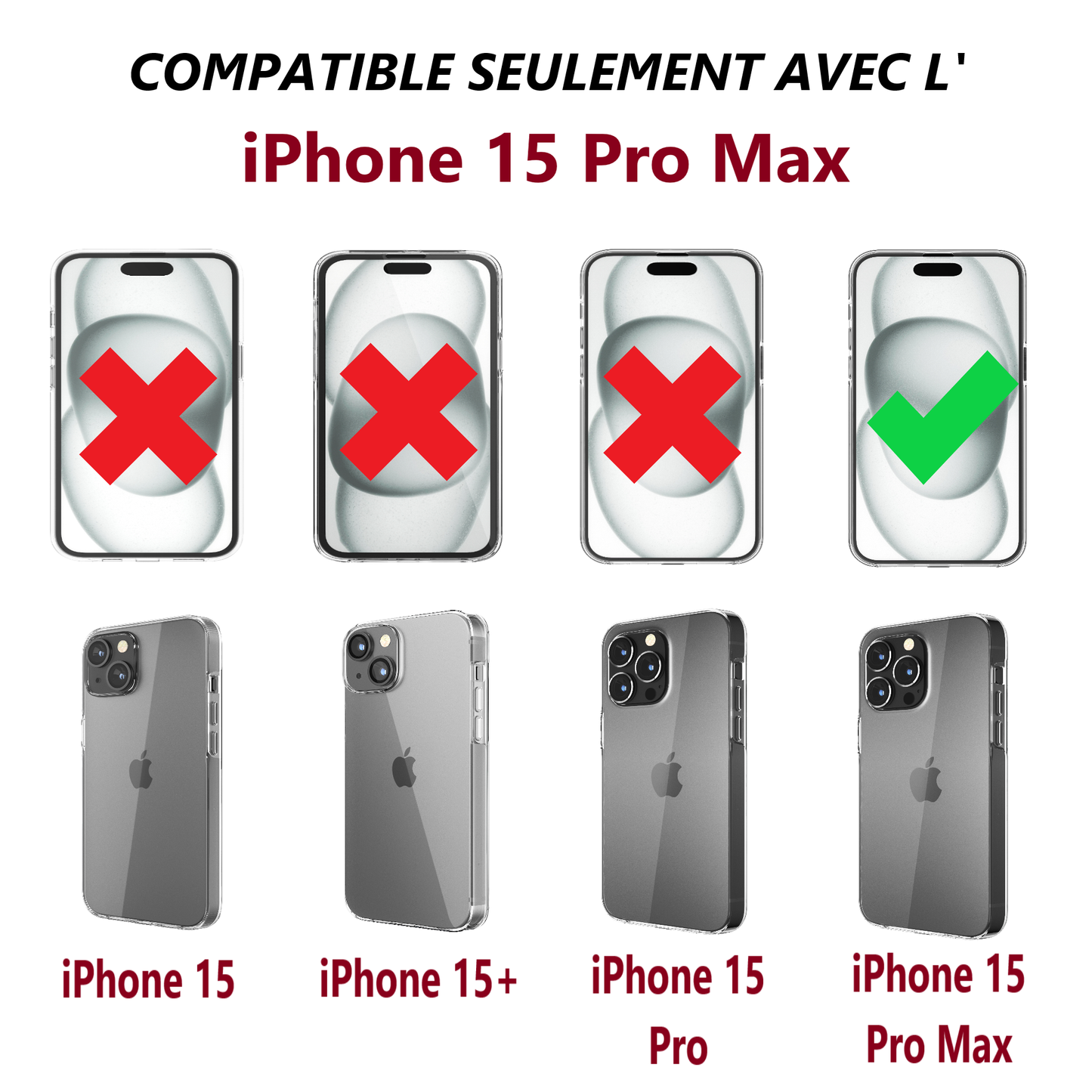 Coque pour iPhone 15 Pro Max (360°)