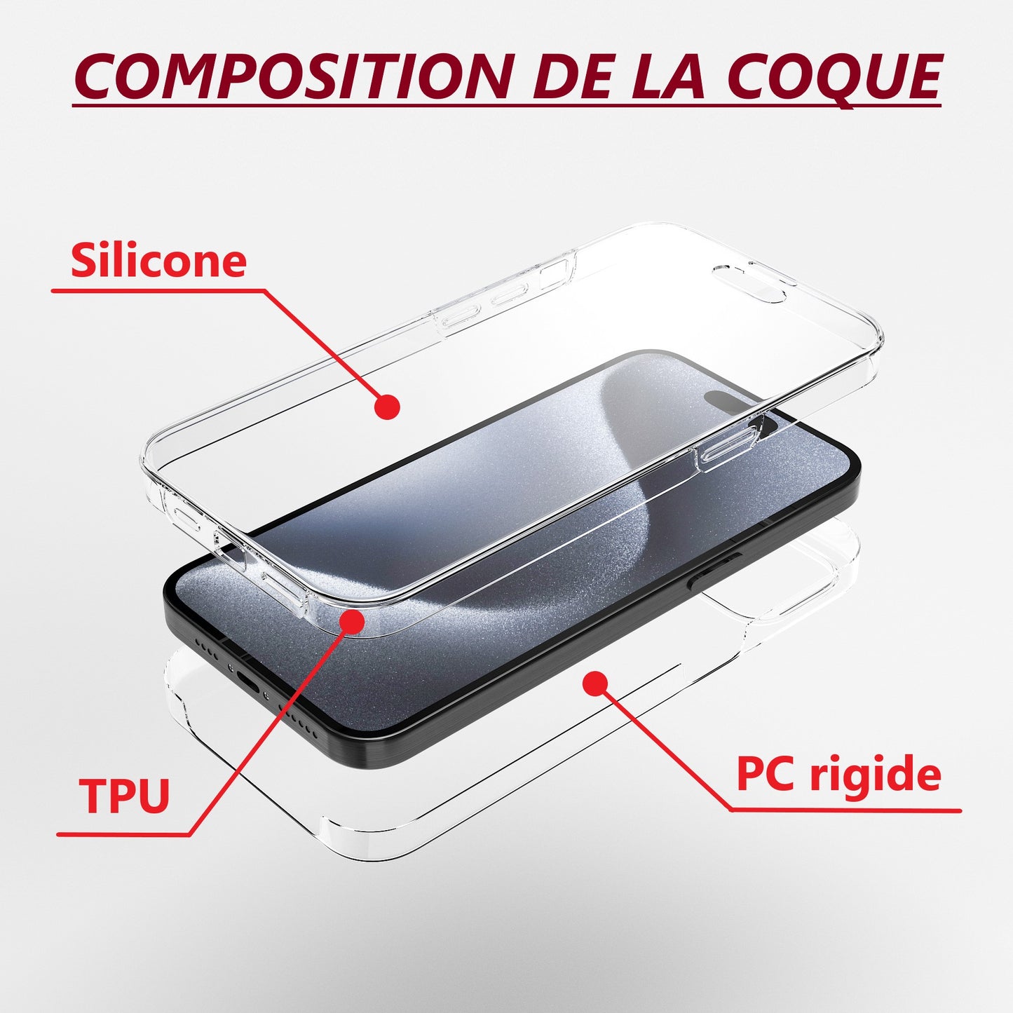 Coque pour iPhone 15 Pro (360°)