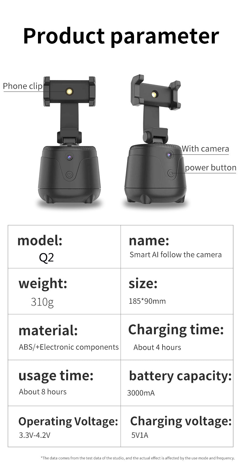 Support Automatique pour tous types de téléphone portable, intelligent avec caméra PTZ essentiel pour appels et vidéos, de type bureau.