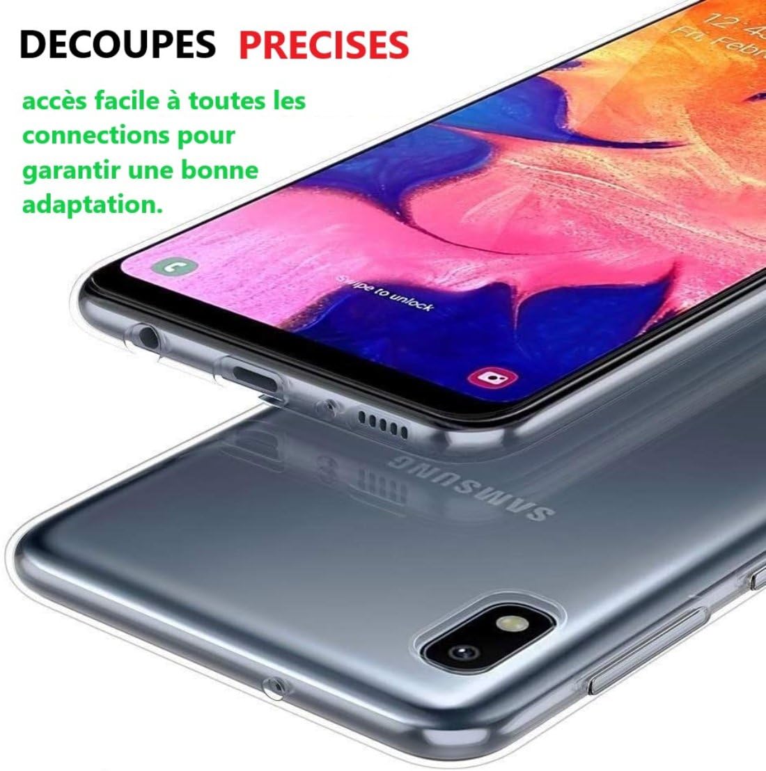 Coque pour Samsung Galaxy A10 ou M10 - étui 360° - housse transparente avec protection intégrale