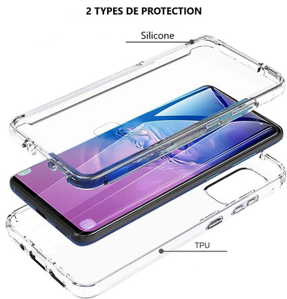 Coque pour Samsung Galaxy S20 étui 360° Housse transparente double protection intégrale silicone et TPU antichoc