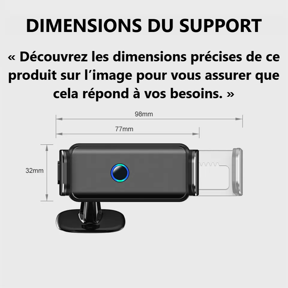 Support automatique pour téléphone mobiles, conçu pour les véhicules