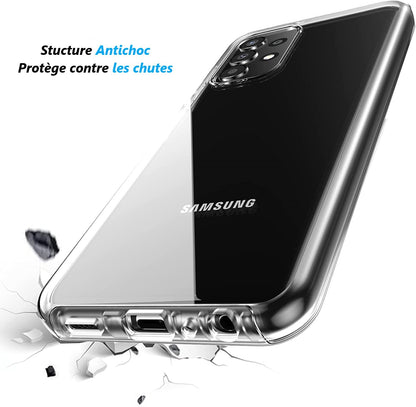 Coque pour Samsung Galaxy A13 5G, A13 4G Compatible A04, A04S - étui 360° Transparent Double Protection intégrale en Silicone TPU Antichoc protège écran