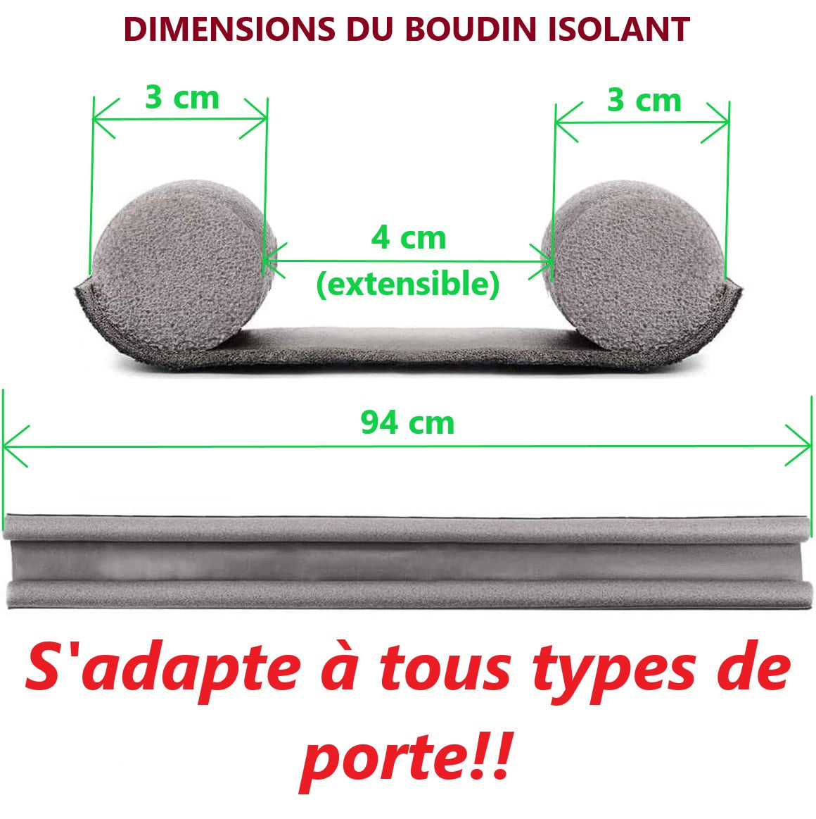 Boudin de Porte Isolant Double – 90 cm