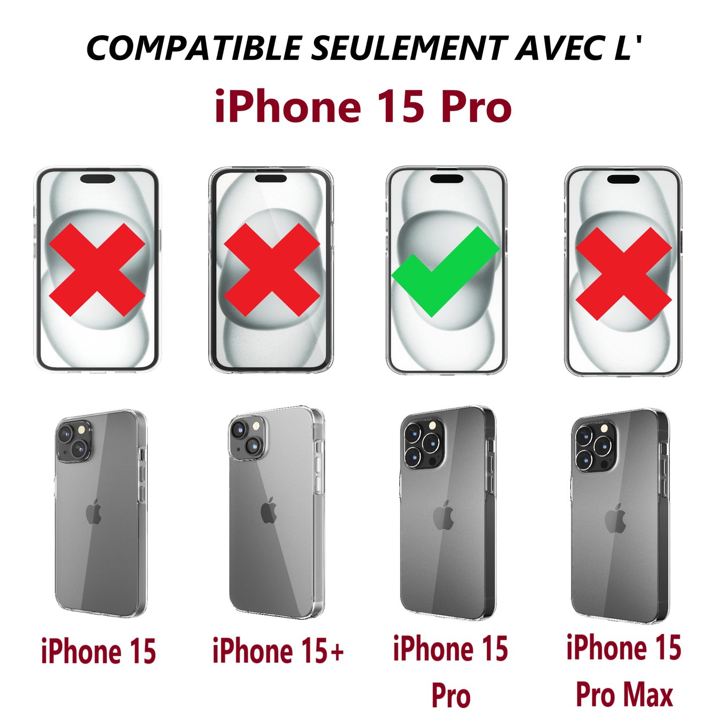 Coque pour iPhone 15 Pro (360°)